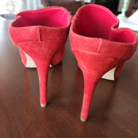 Sam Edelman Red Suede Slides With Heels NWOT Sz 7 ½ - Picture 5 of 9